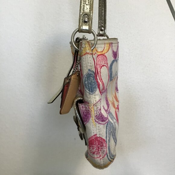 Coach Poppy Signature Scribble Print Hippie Shoulder Bag - Picture 11 of 15